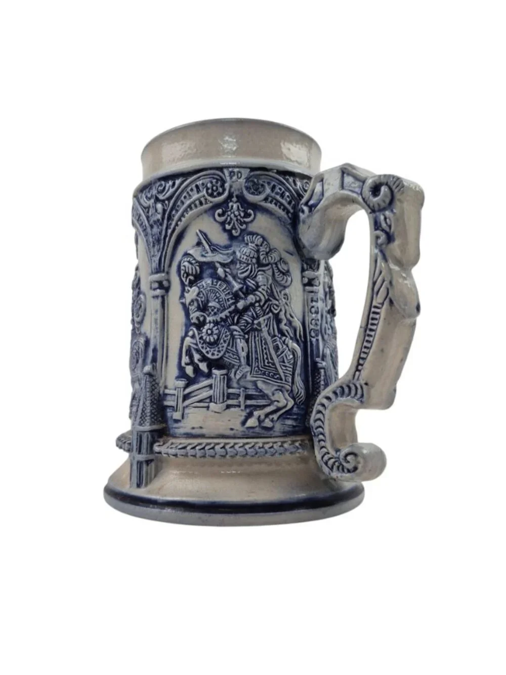 Thewalt Beer Stain Limited Edition Germany Blue Gray Salt Glazed Raised Relief